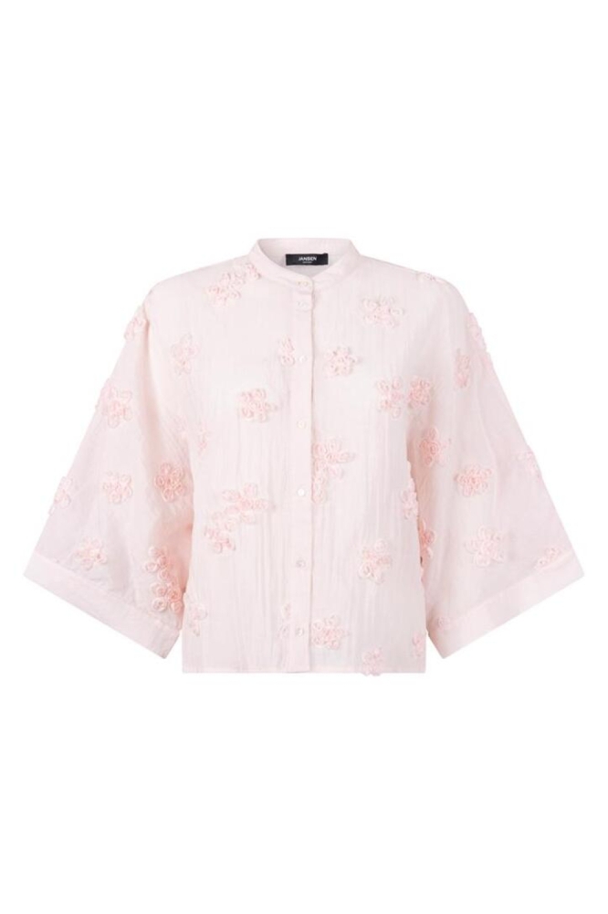 Juffrouw Jansen roze dames blouse | Vooraanzicht