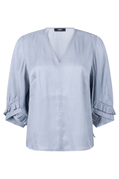 Juffrouw Jansen blauwe dames blouse | Vooraanzicht
