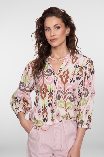 Geisha Blouse BLOUSE MET SIERLIJKE PRINT 63218 20 Ecru/Camel/Cactus