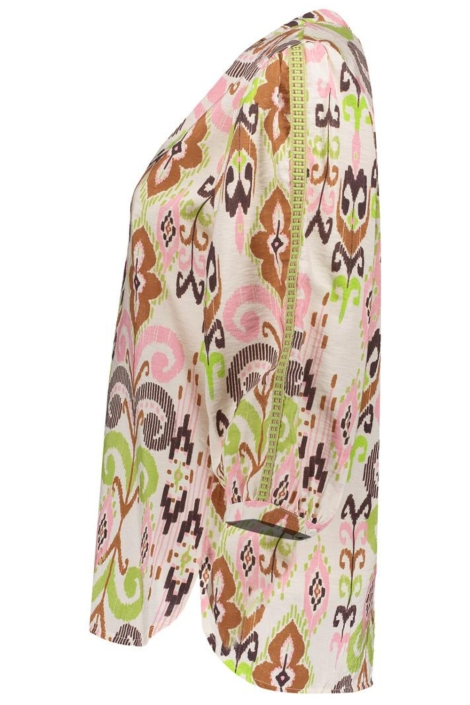 Geisha bordeaux dames blouse | Zijaanzicht