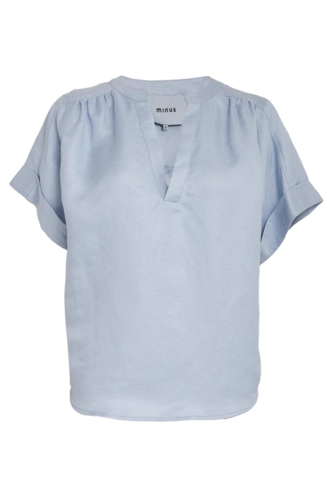 Minus blauwe dames blouse | Vooraanzicht