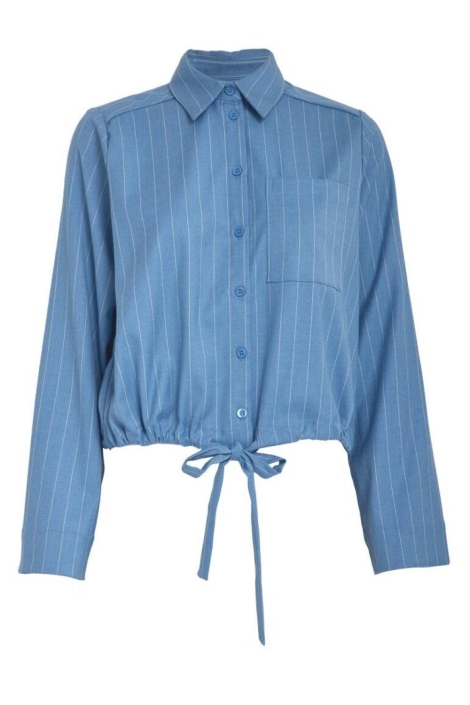 Minus blauwe dames blouse | Vooraanzicht