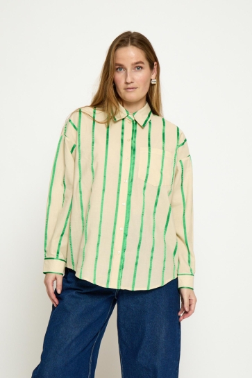 Minus Blouse ELENI OVERSIZE SHIRT MI7003 3032S GREENBRIAR STRIPE