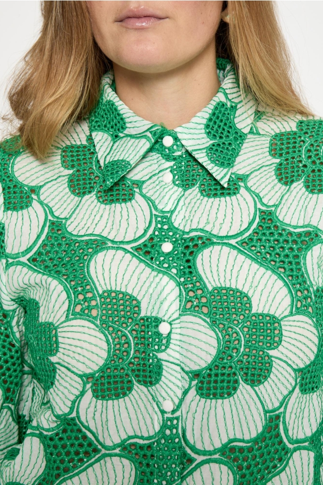 Minus groene dames blouse | Close up