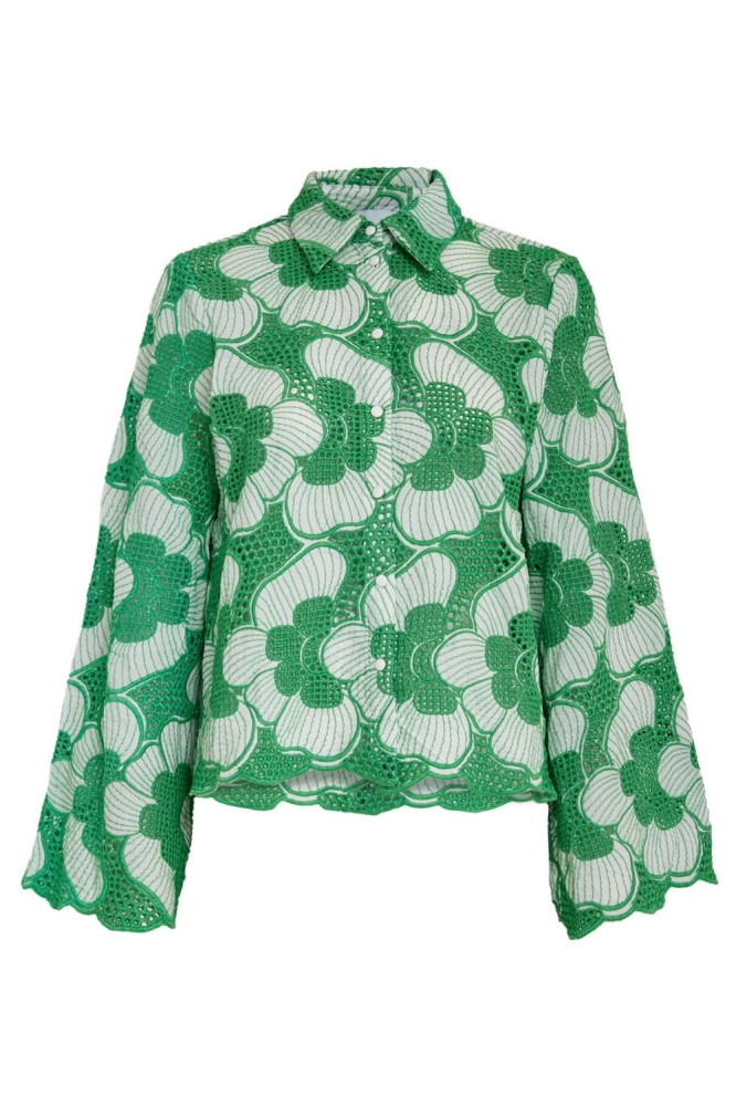 Minus groene dames blouse | Vooraanzicht