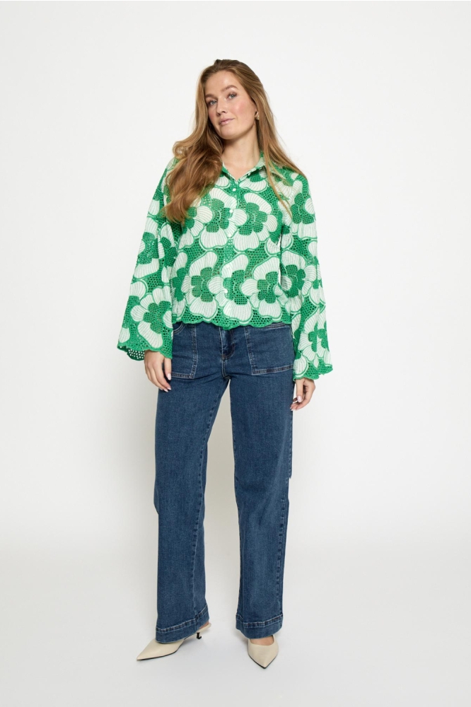 Minus groene dames blouse | Model