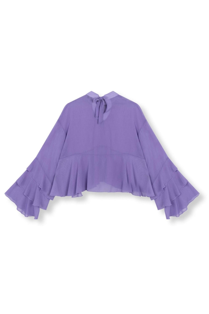 Refined Department paarse dames blouse | Achteraanzicht