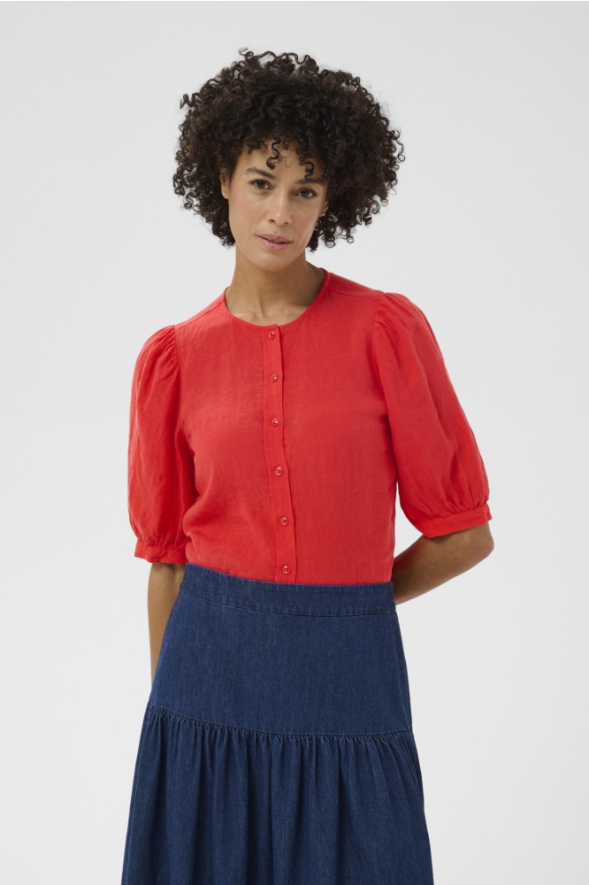 Part Two rode dames blouse | Model vooraanzicht