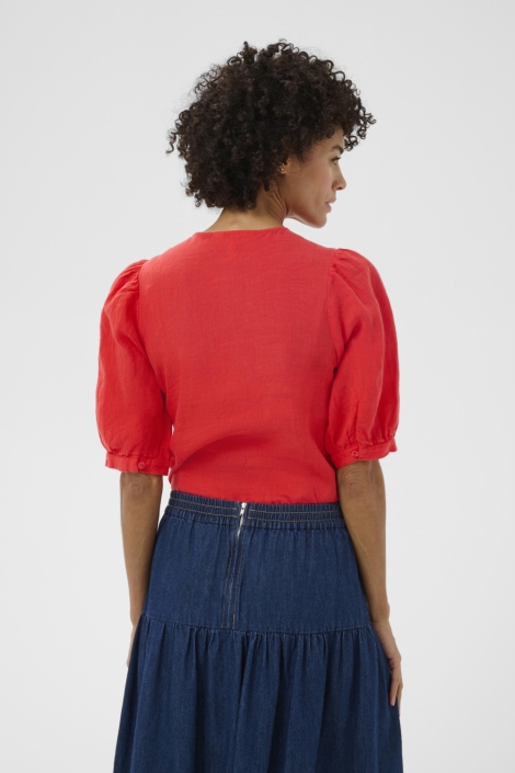 Part Two rode dames blouse | Model achteraanzicht