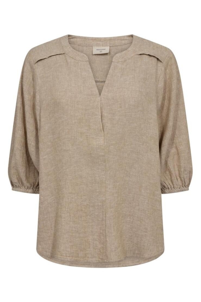 Freequent zand dames blouse | Vooraanzicht