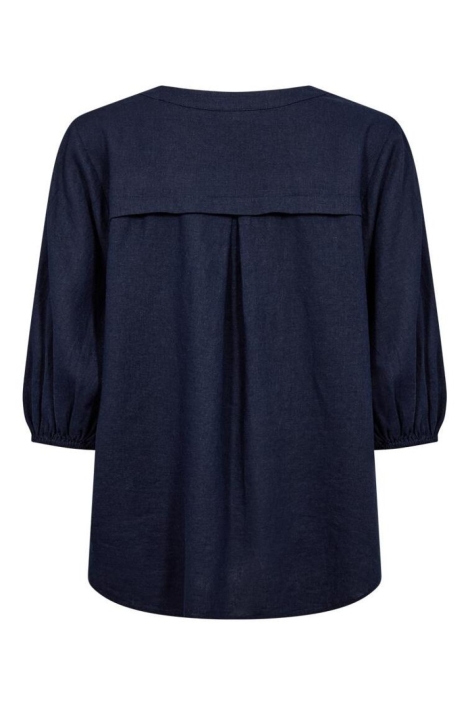 Freequent blauwe dames blouse | Achteraanzicht