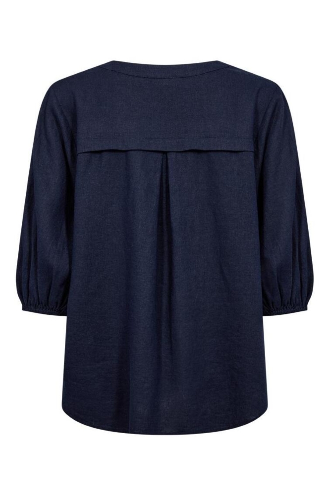 Freequent blauwe dames blouse | Achteraanzicht