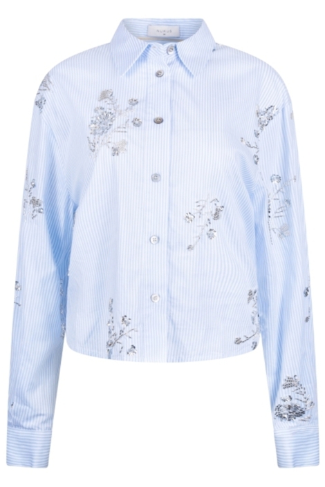 Nukus blauwe dames blouse | Vooraanzicht