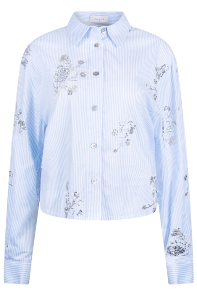 Nukus blauwe dames blouse | Vooraanzicht