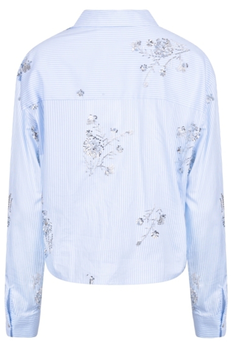 Nukus blauwe dames blouse | Achteraanzicht