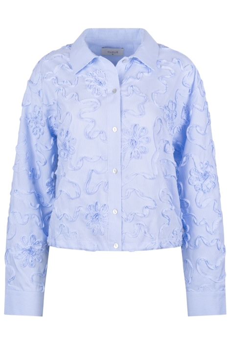 Nukus blauwe dames blouse | Vooraanzicht