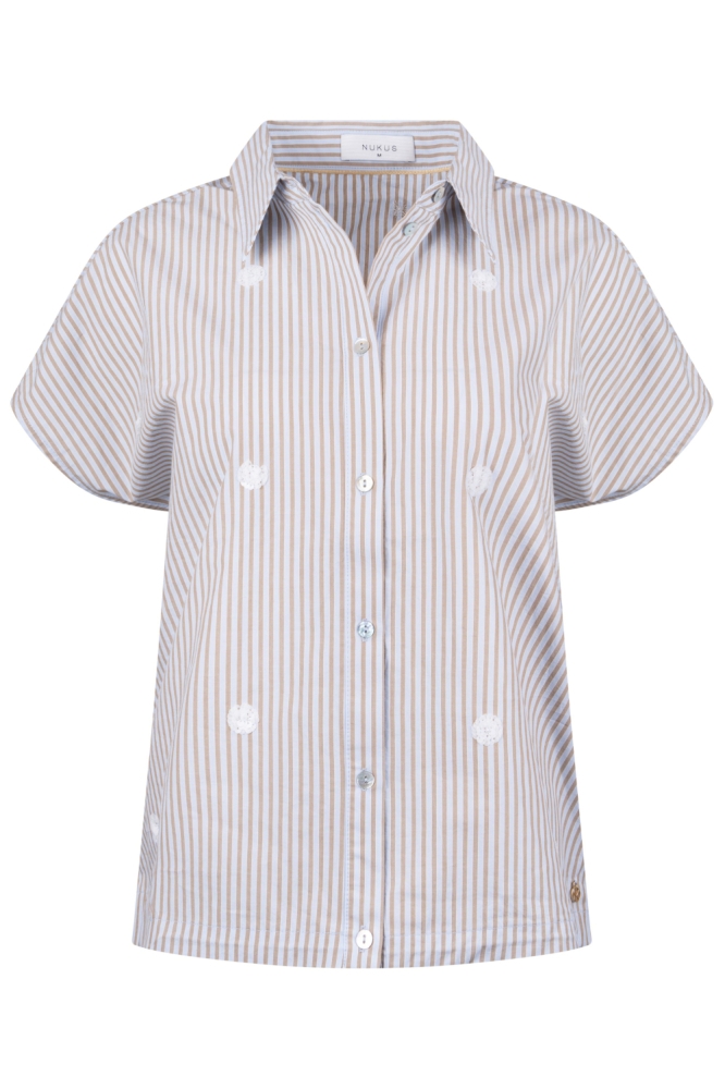 Nukus blauwe dames blouse | Vooraanzicht