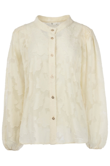 NED Blouse CALGARY LS RMJ TONE ON TONE FLOW 26W U404 01 01 Ecru