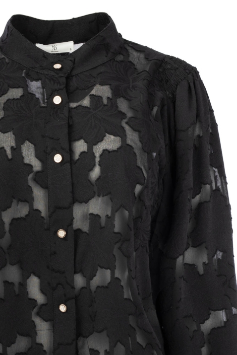 NED zwarte dames blouse | Close up