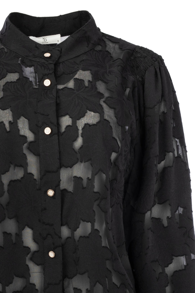 NED zwarte dames blouse | Close up
