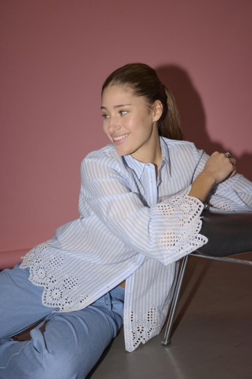 SisterS point Blouse IBEA SH 19674 Blue Stripes