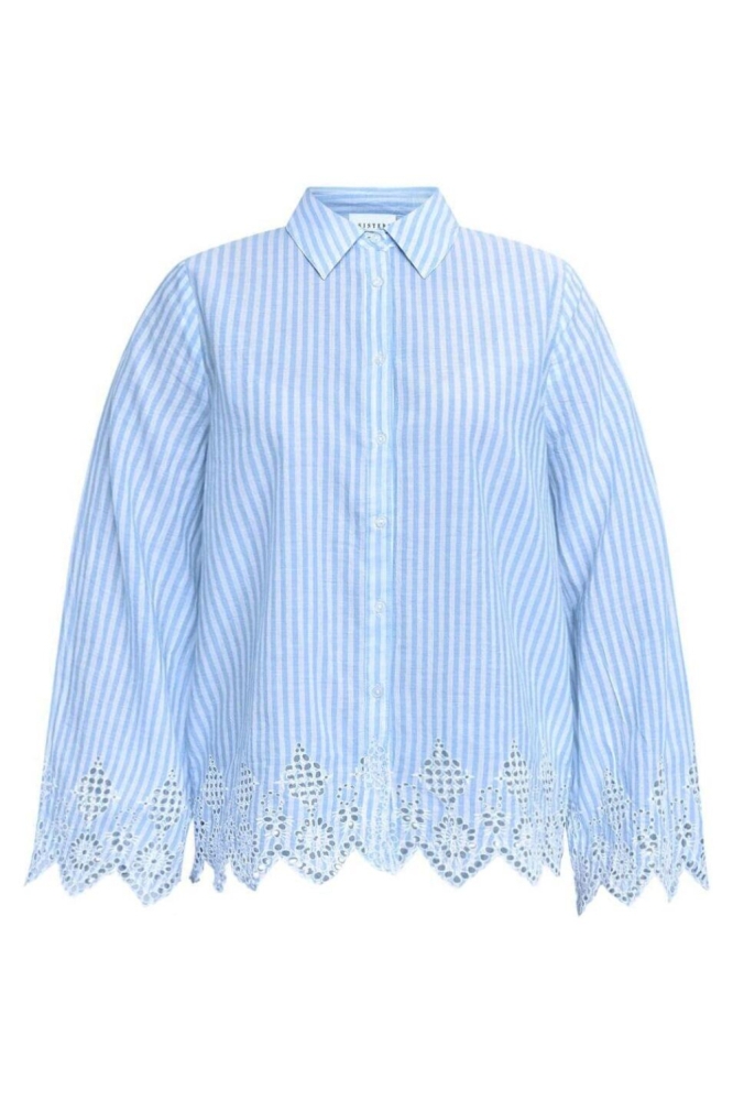 SisterS point blauwe dames blouse | Vooraanzicht