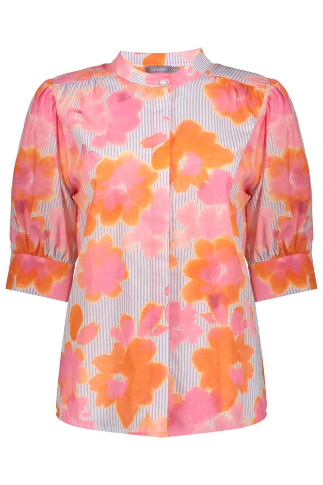 Geisha oranje dames blouse | Vooraanzicht