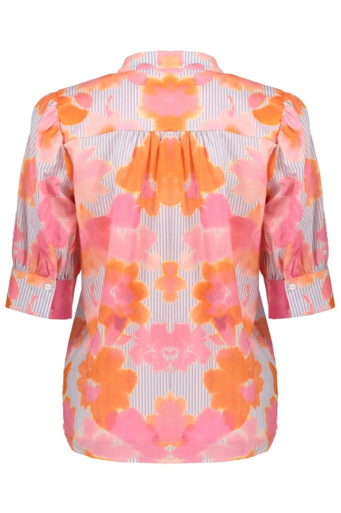 Geisha oranje dames blouse | Achteraanzicht