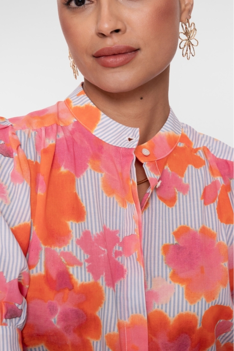 Geisha oranje dames blouse | Kleurstaal