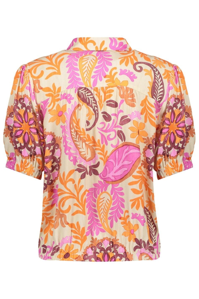 Geisha oranje dames blouse | Achteraanzicht