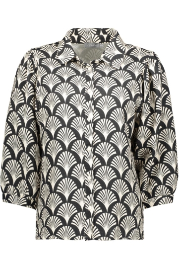 Geisha Blouse BLOUSE MET PRINT 63121 20 000718 ECRU/BLACK