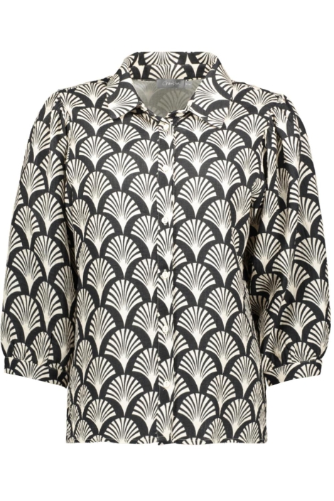 Geisha zwarte dames blouse | Vooraanzicht