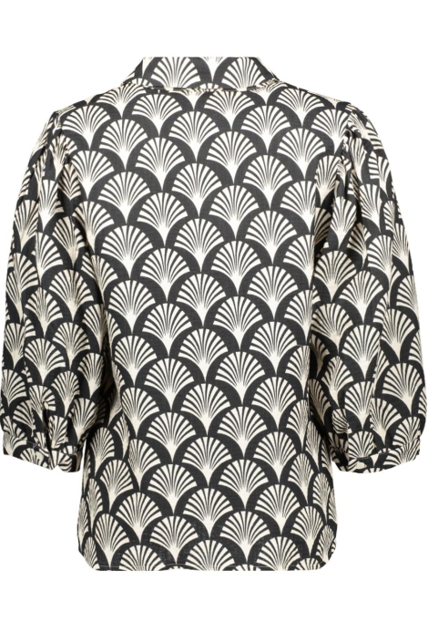 Geisha zwarte dames blouse | Achteraanzicht