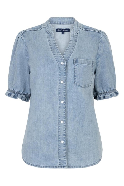 Red Button blauwe dames blouse | Vooraanzicht
