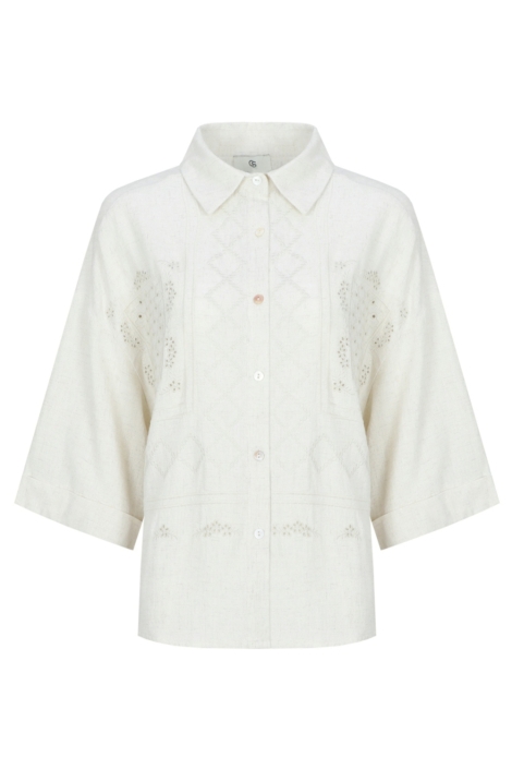 C&S The Label beige dames blouse | Vooraanzicht