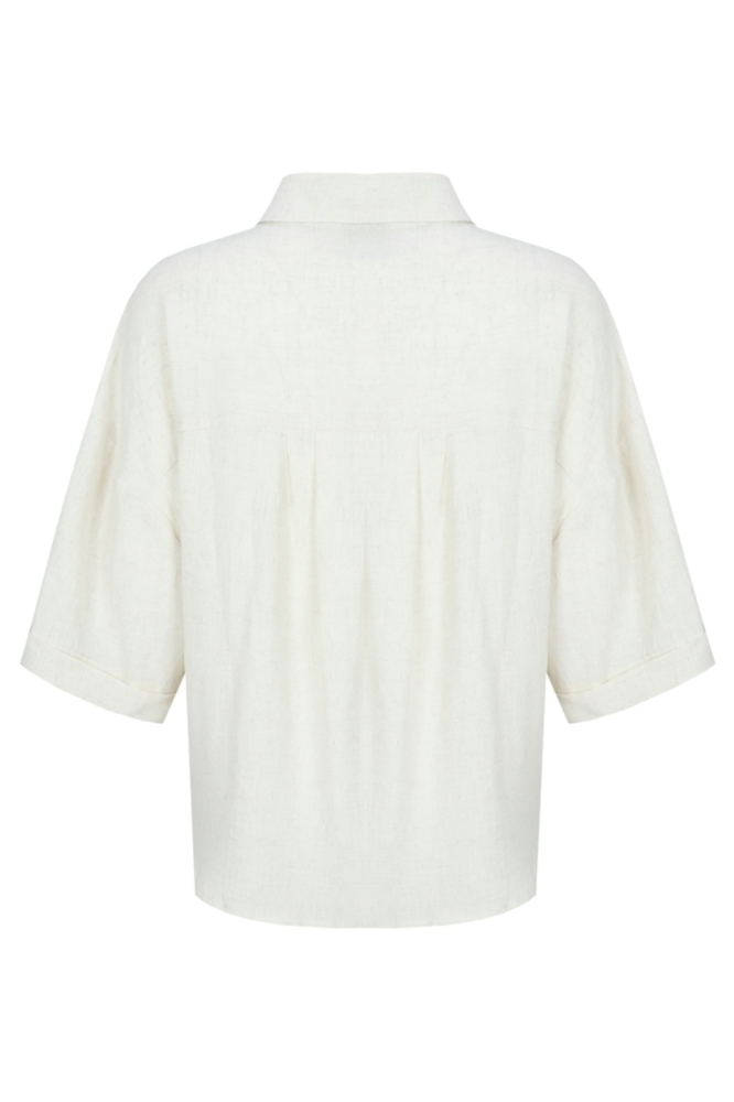 C&S The Label beige dames blouse | Achteraanzicht