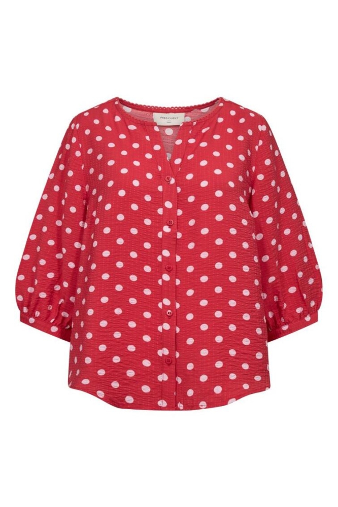 Freequent rode dames blouse | Vooraanzicht