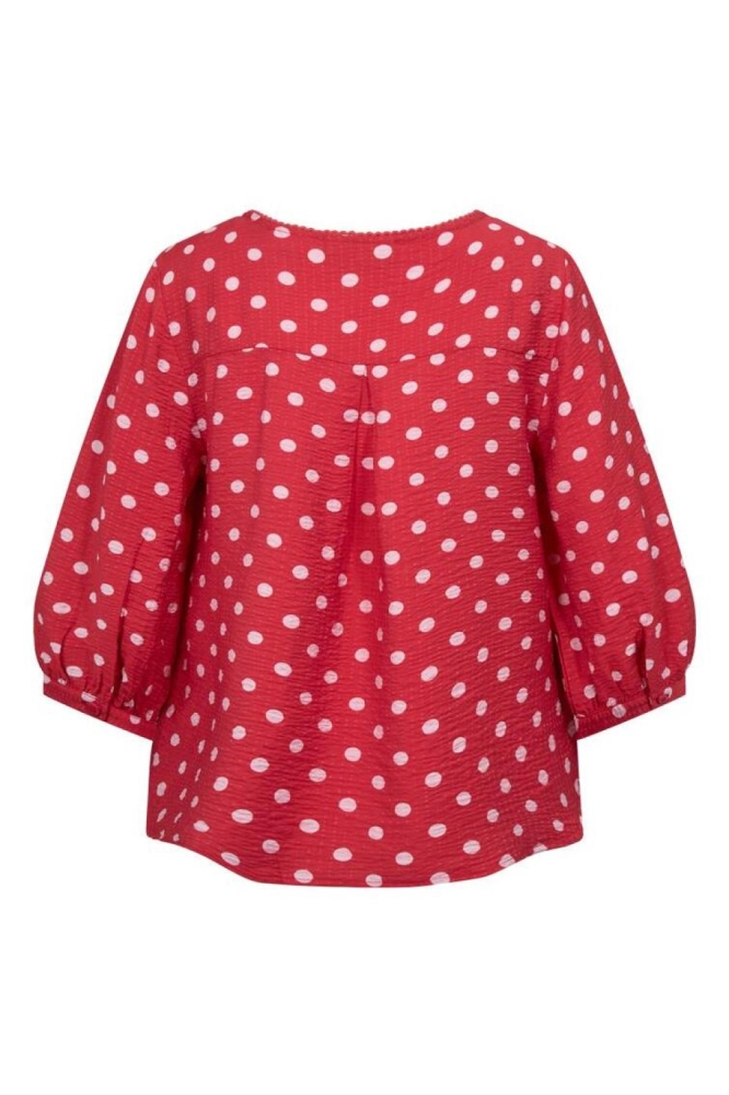 Freequent rode dames blouse | Achteraanzicht