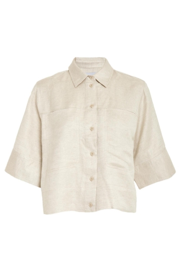 Minus Blouse JUNO CROPPED LINEN SHIRT MI7031 353M NOMAD SAND MELANGE