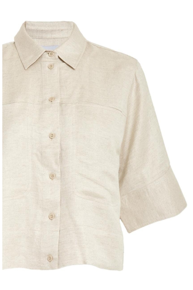 Minus beige dames blouse | Close up