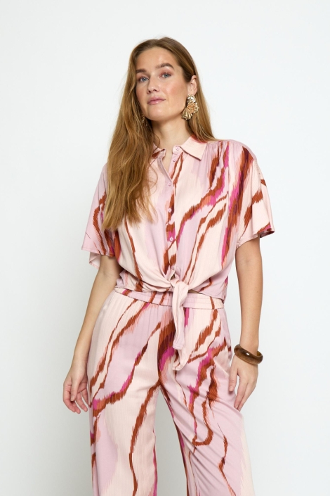 Minus multi color dames blouse | Model vooraanzicht