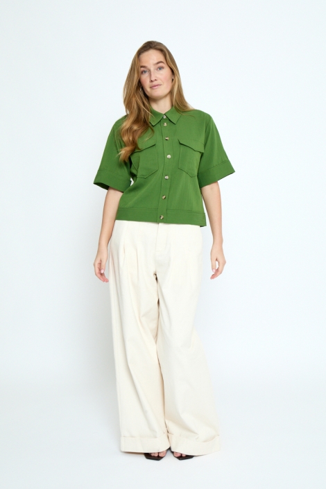 Peppercorn groene dames blouse | Model