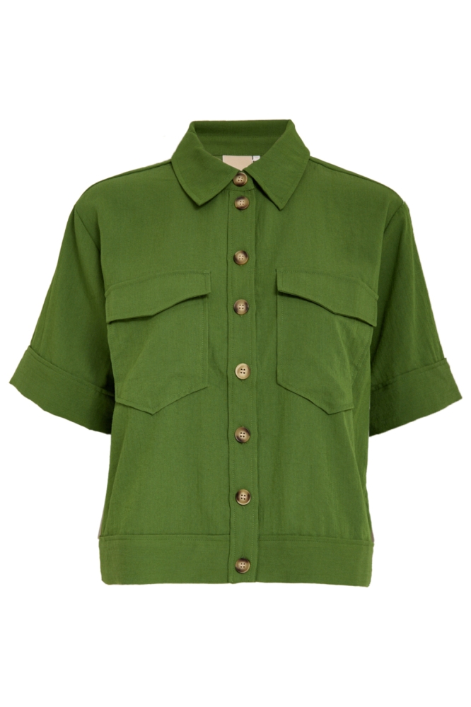 Peppercorn groene dames blouse | Vooraanzicht
