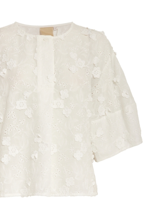 Peppercorn witte dames blouse | Close up