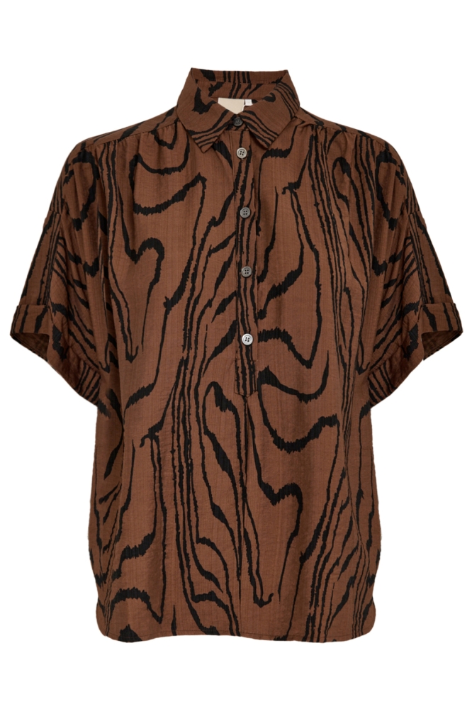 Peppercorn bruine dames blouse | Vooraanzicht