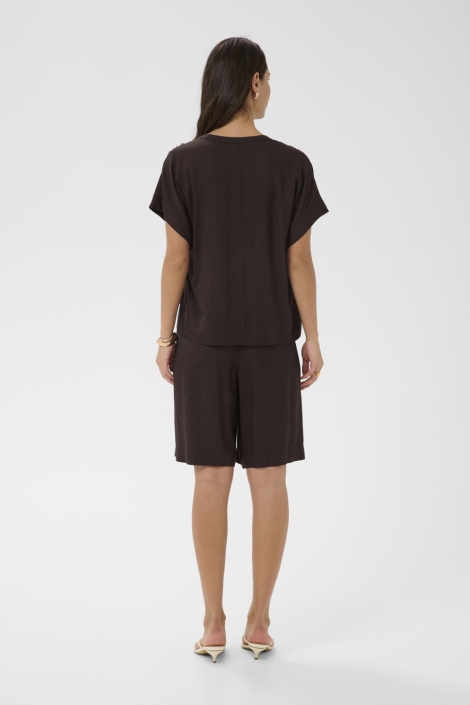 Kaffe bruine dames t-shirt | Model