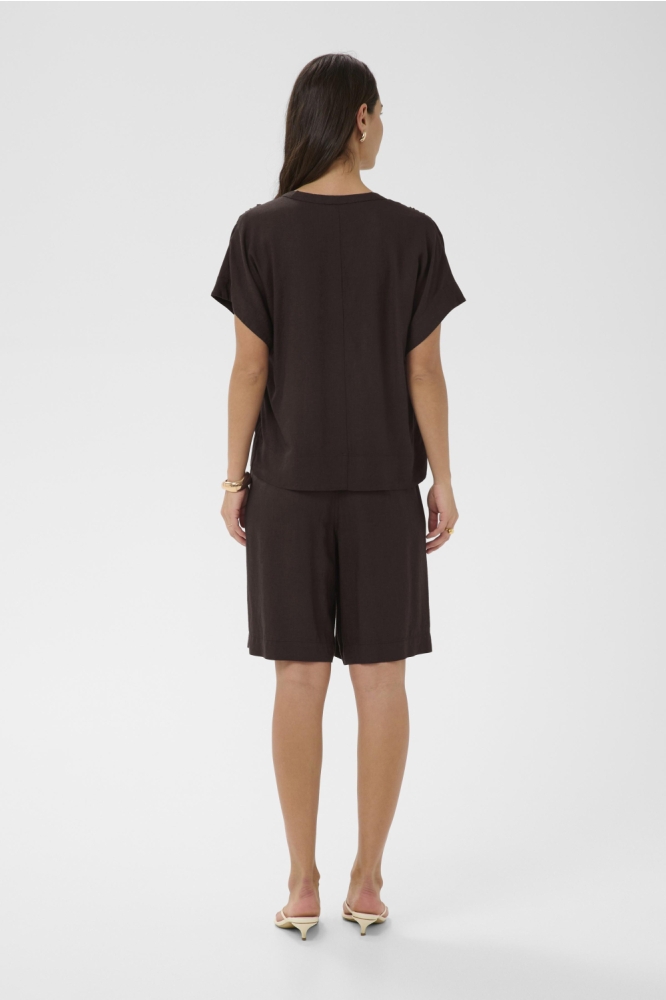 Kaffe bruine dames t-shirt | Model