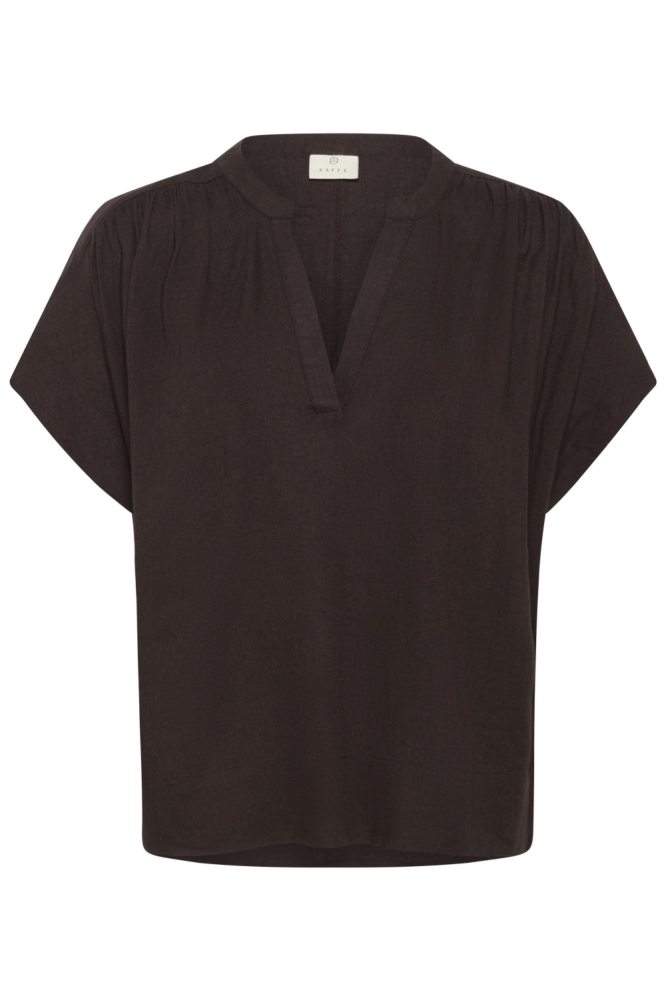 Kaffe bruine dames t-shirt | Vooraanzicht