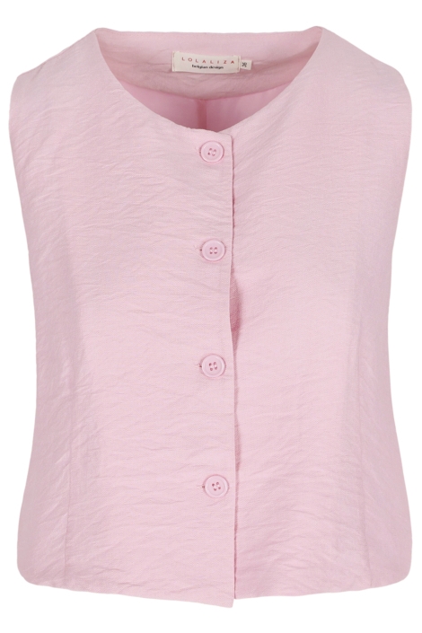 LolaLiza roze dames gilet | Vooraanzicht