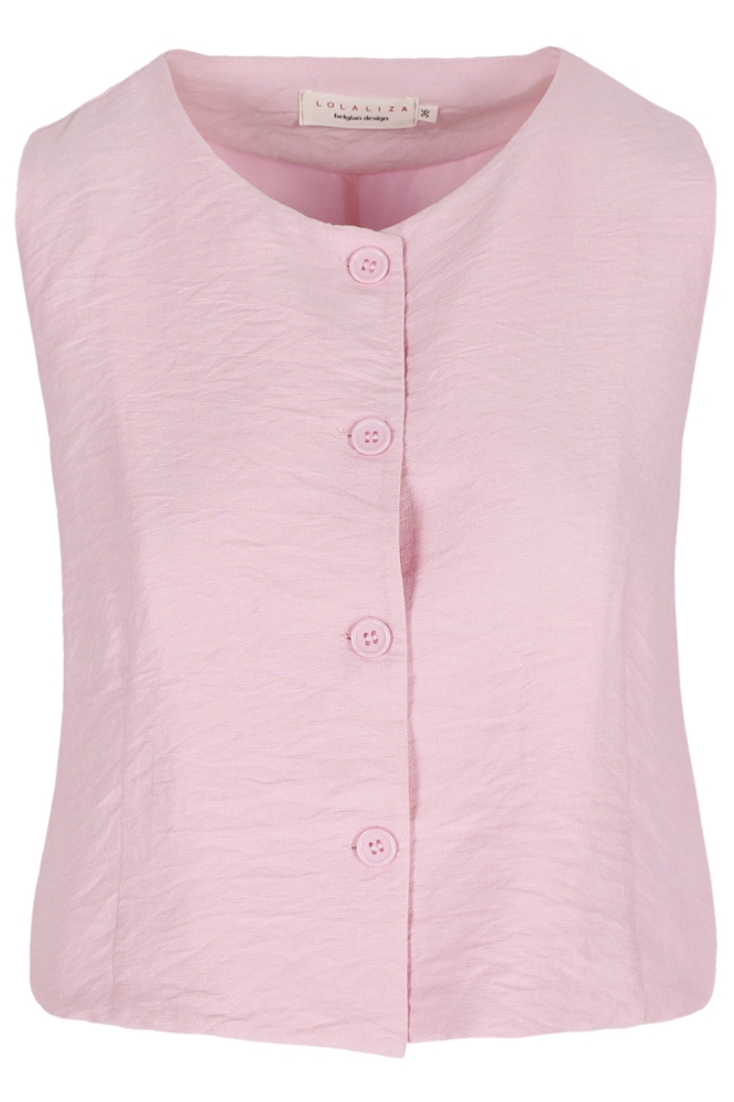 LolaLiza roze dames gilet | Vooraanzicht